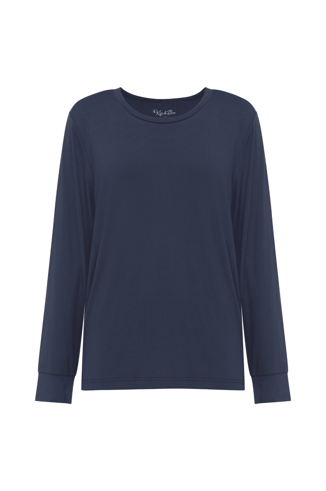 Relaxed fit dark navy blue pyjama top long sleeve cuff wrist soft 